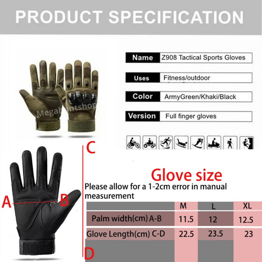 tactical full-finger outdoor gloves – wear-resistant, shockproof, fitness & hunting gloves | Mega Hunt Shop